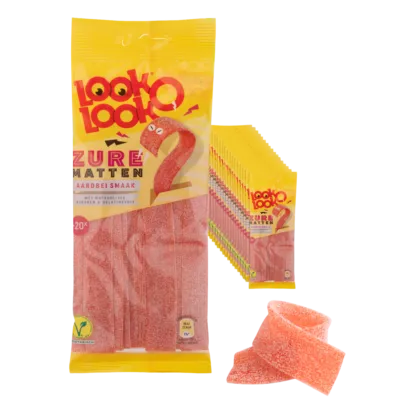 Look-O-Look Zure Matten Aardbei (18x125gr)