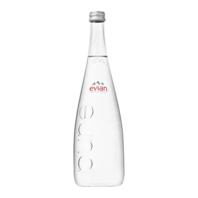 Evian aramis one way fles glas 75 cl