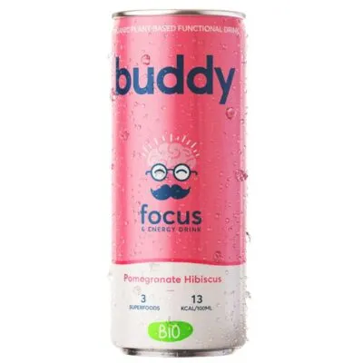 Buddy Pomegranate Hibiscus Bio Blikje (12x 250 ml)