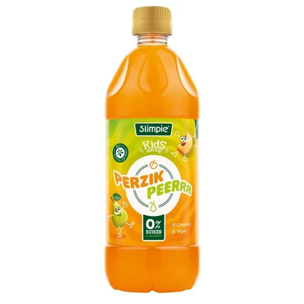 Slimpie perzik peerrr kids siroop 580ml. a6