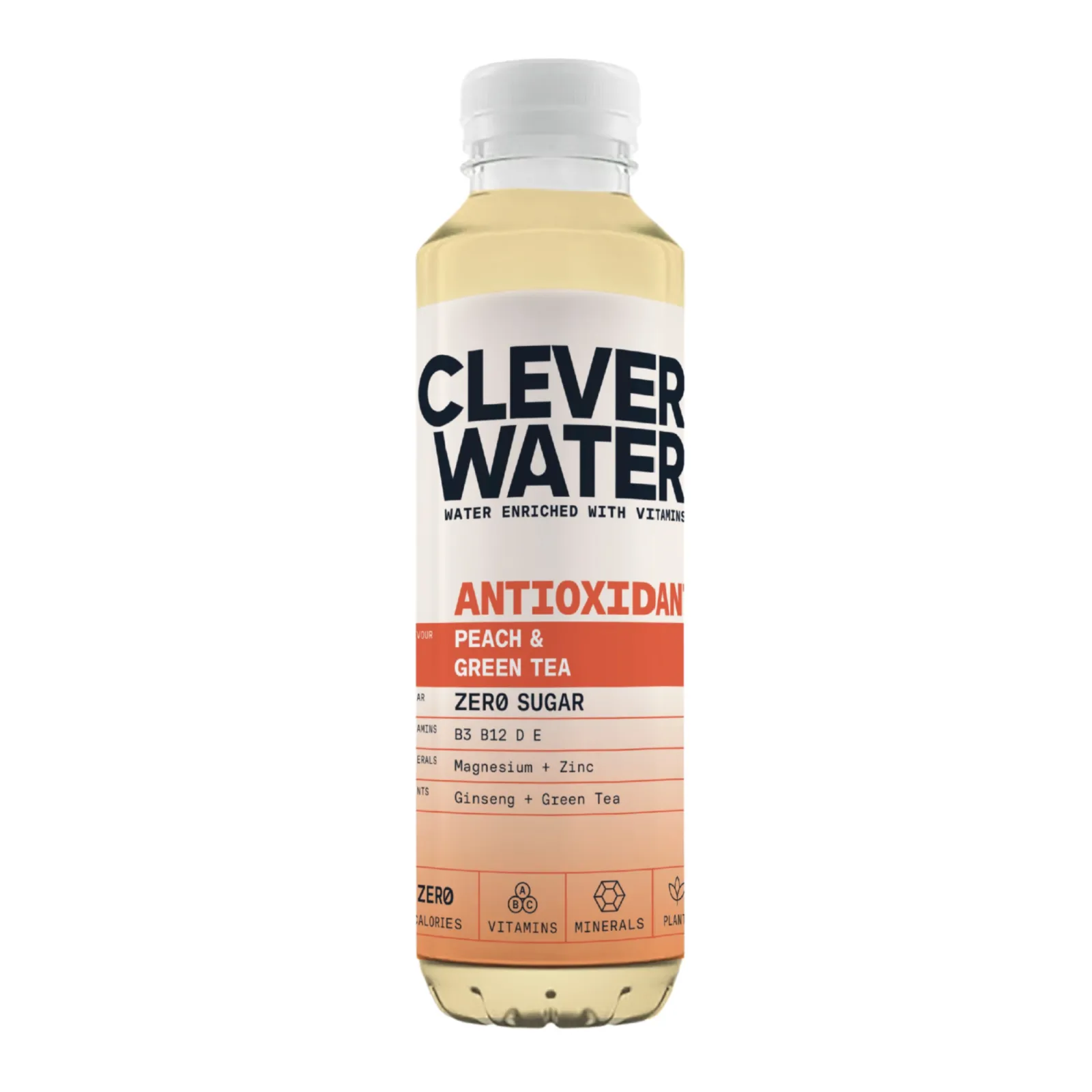 Clever Water Antioxidant Peach & Green Tea (12X 500ml)