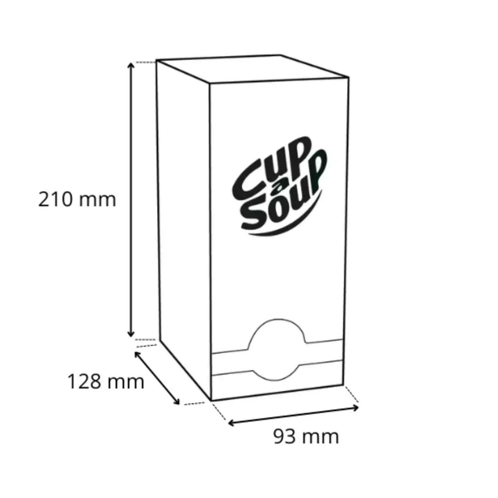 cup-a-soup afmetingen pak voorkant