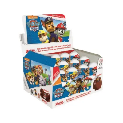 Doos chocolade eieren paw patrol voorkant zijaanzicht