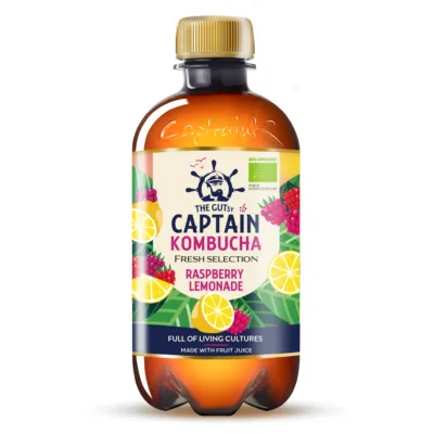 The Gutsy Captain Kombucha Fresh Raspberry Lemonade Bio (12X 400ml)