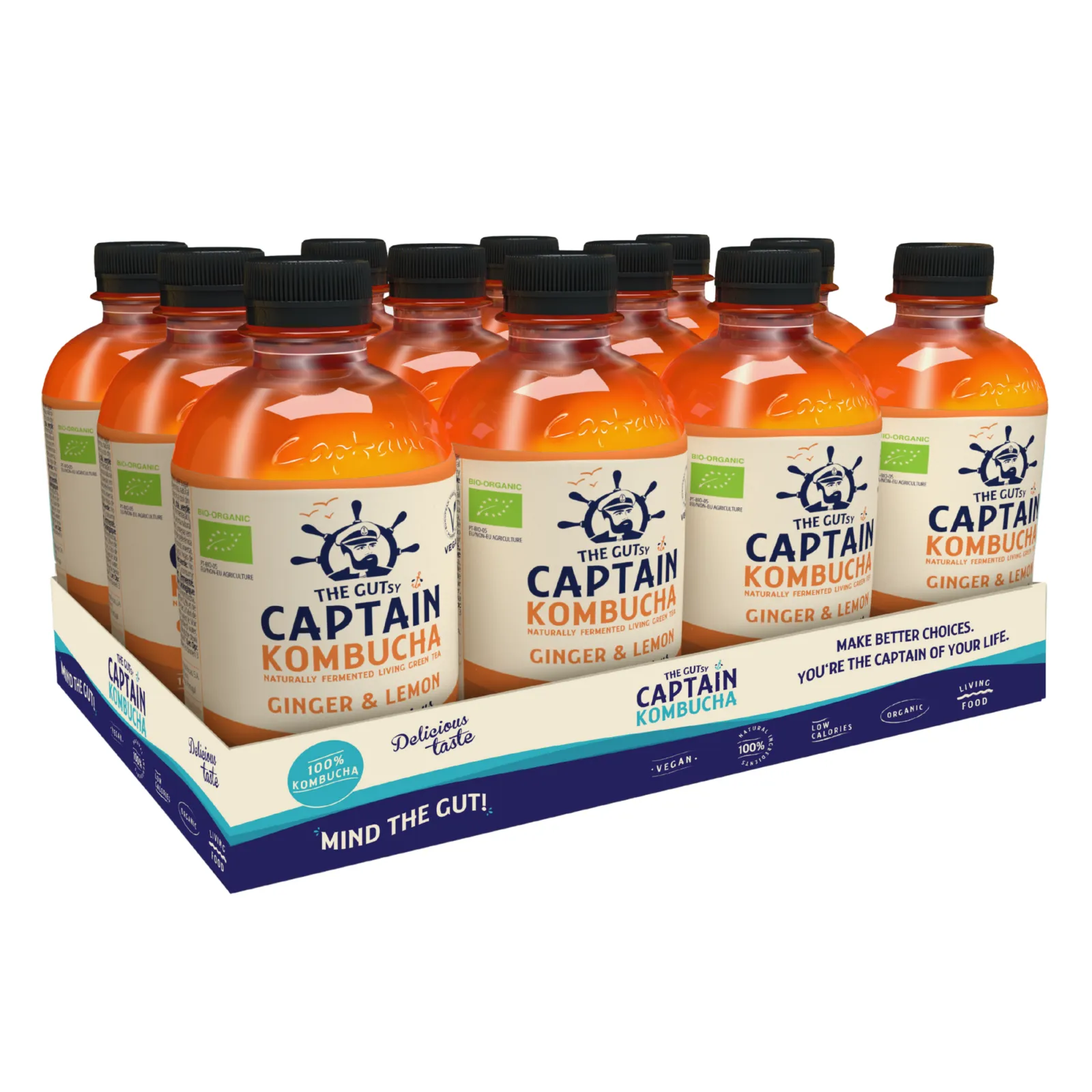 The Gutsy Captain Kombucha Ginger Lemon Bio (12X 400ml)