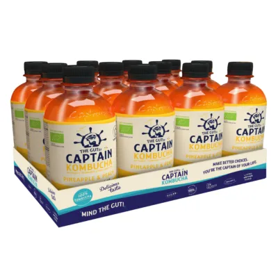 The Gutsy Captain Kombucha Pineapple Peach Bio (12X 400ml)