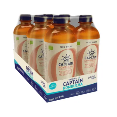 The Gutsy Captain Kombucha Zero Ginger Lemon Bio (6X 1000ml)
