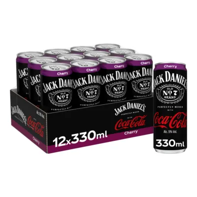 Jack Daniel's & Coca Cola Cherry Sleek Blik (12x 33 cl)