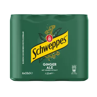 6-pack blikjes schweppes voorkant groen