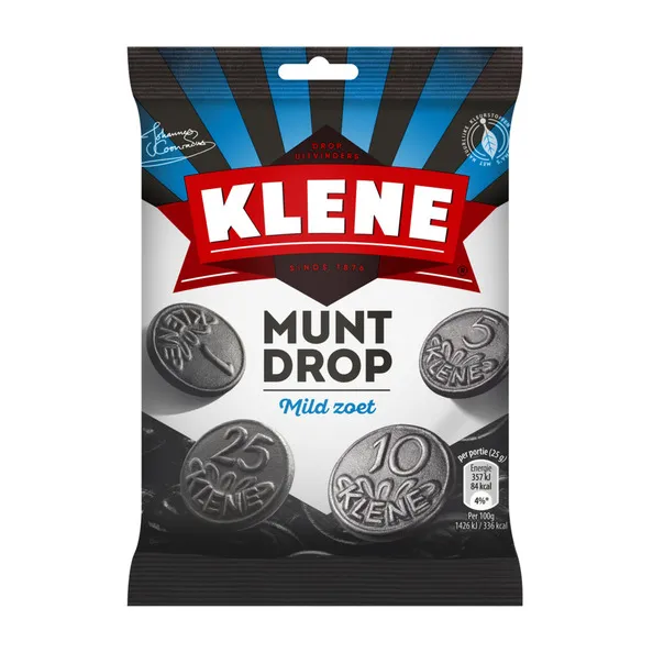 Klene muntdrop zakje 120 gr
