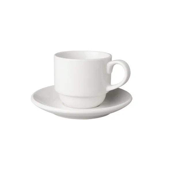 Mammoet kop en schotel wit budgetline breed 20 cl