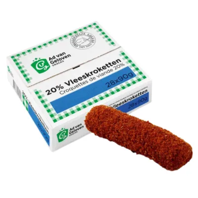 20% vleeskroketten omdoos los liggend voorkant 90gr