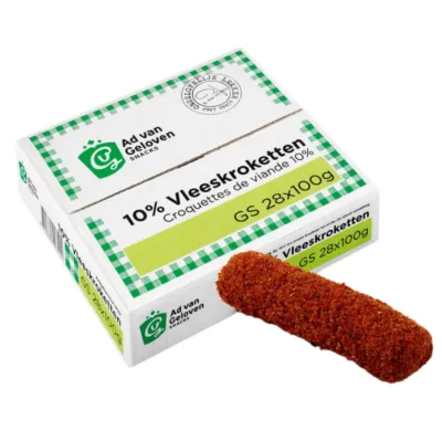 10% vleeskroketten omdoos los liggend voorkant