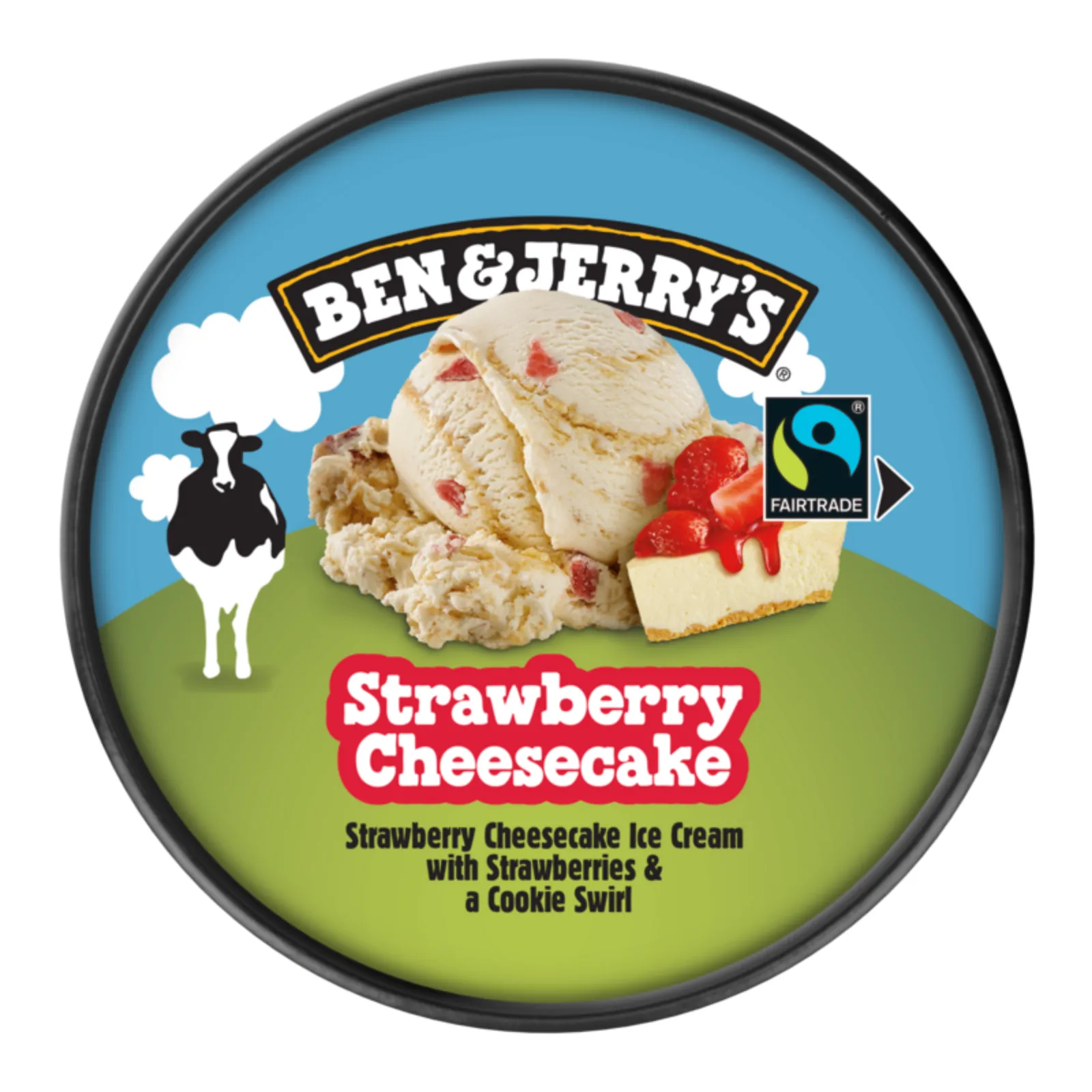 Coockie dough aardbei bakje bovenkant Ben & Jerrys