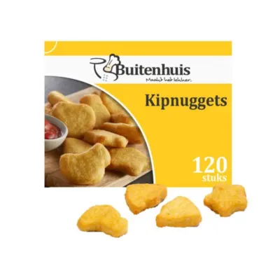 mini kipnuggets buitenhuis doos voorkant