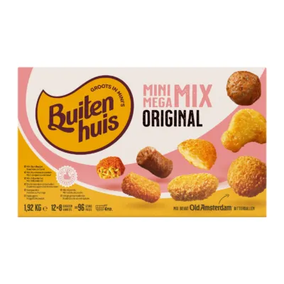 Buitenhuis megamix snacks voorkant doos