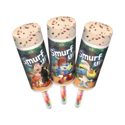 IJsjes smurfen pushup roomijs voorkant