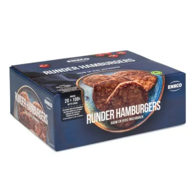 Boîte de hamburgers au bœuf (face avant)