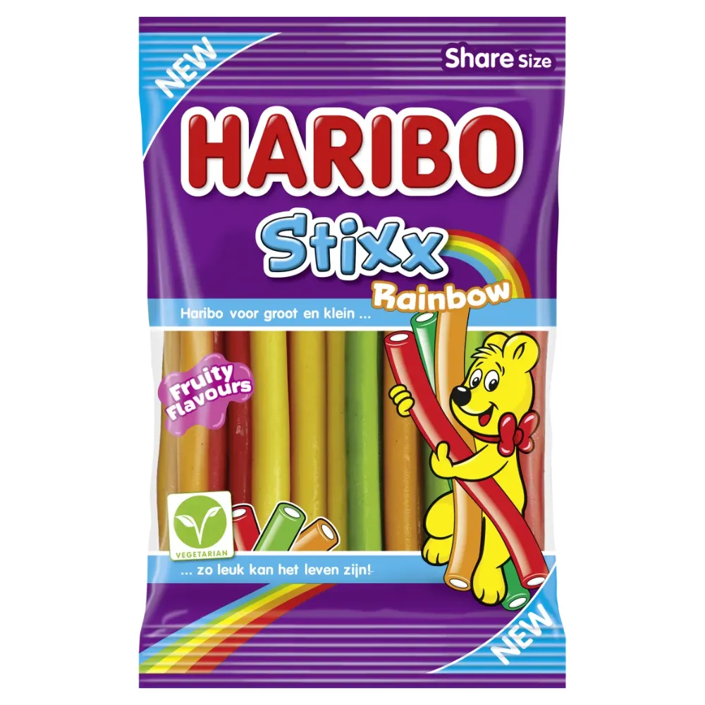 haribo Strixx Rainbow Swirl zakje voorkant