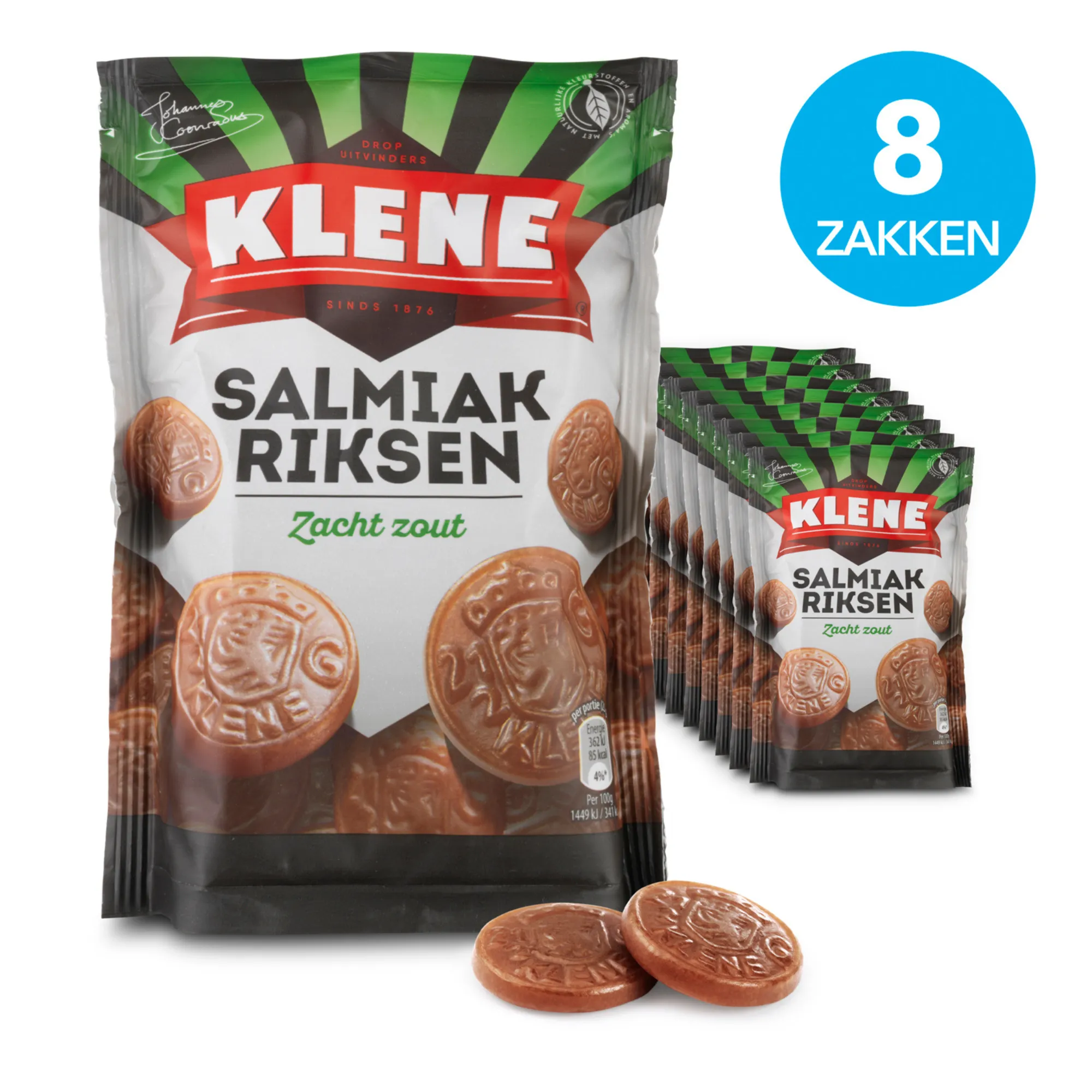 Klene Salmiakriksen zak (8x 210gr)