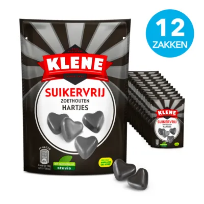 Klene Suikervrij Zoethouten Hartjes (12x 110gr)