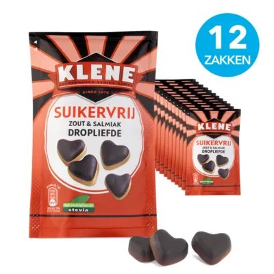 Klene Suikervrij Zout & Salmiak Dropliefde zakje (12x 90gr)