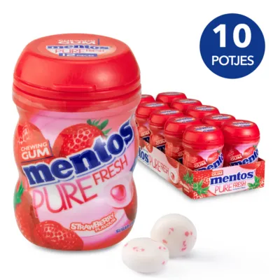 Mentos Kauwgom Pure Fresh Strawberry Mini (10x 12 stuks)