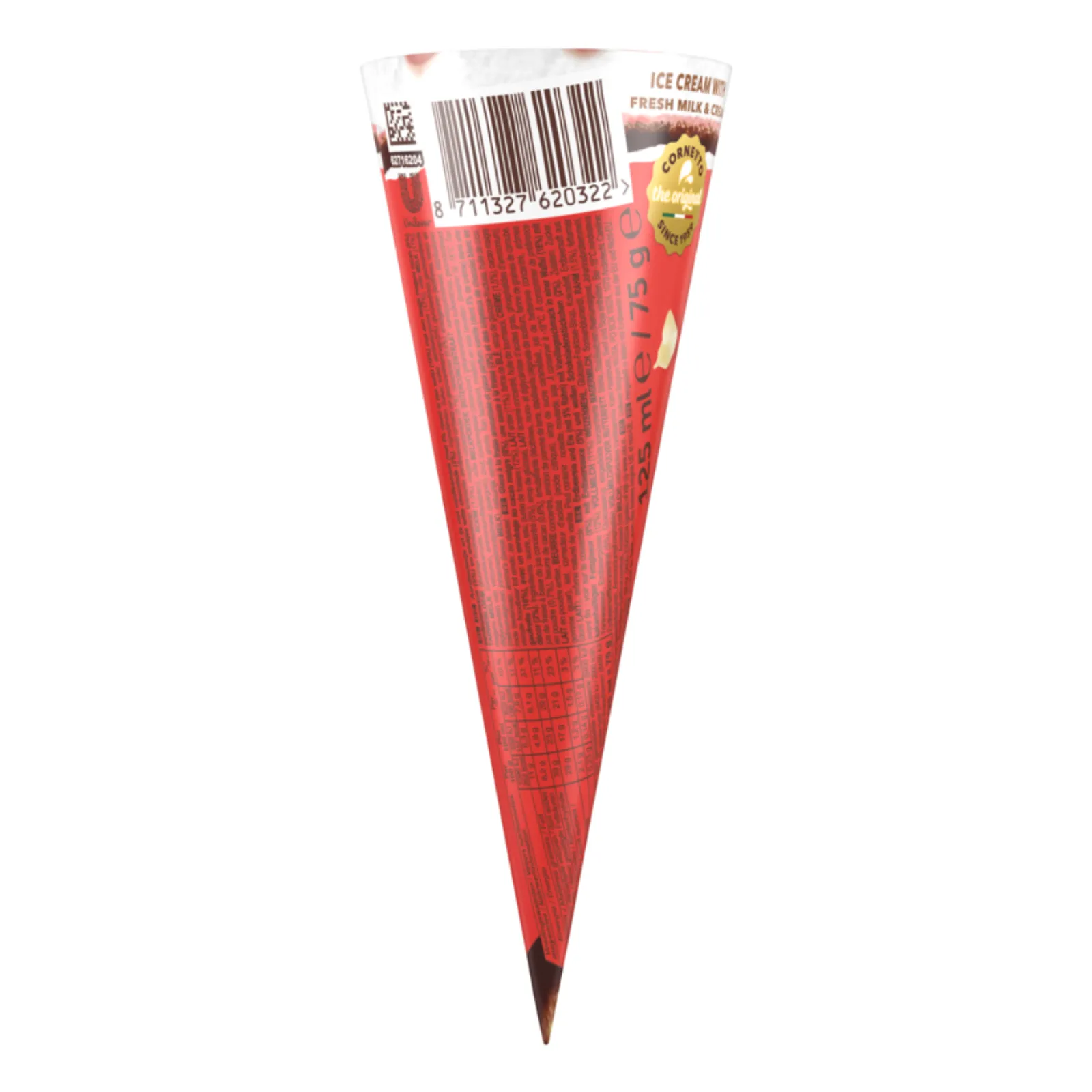 Ola cornetto aardbei verpakking achterkant