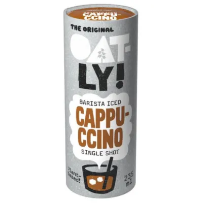 Blikje oatly Cappuccino staand voorkant