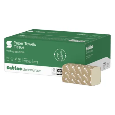 Satino GreenGrow handdoekje 2 laags 25x23cm vooraanzicht met inhoud