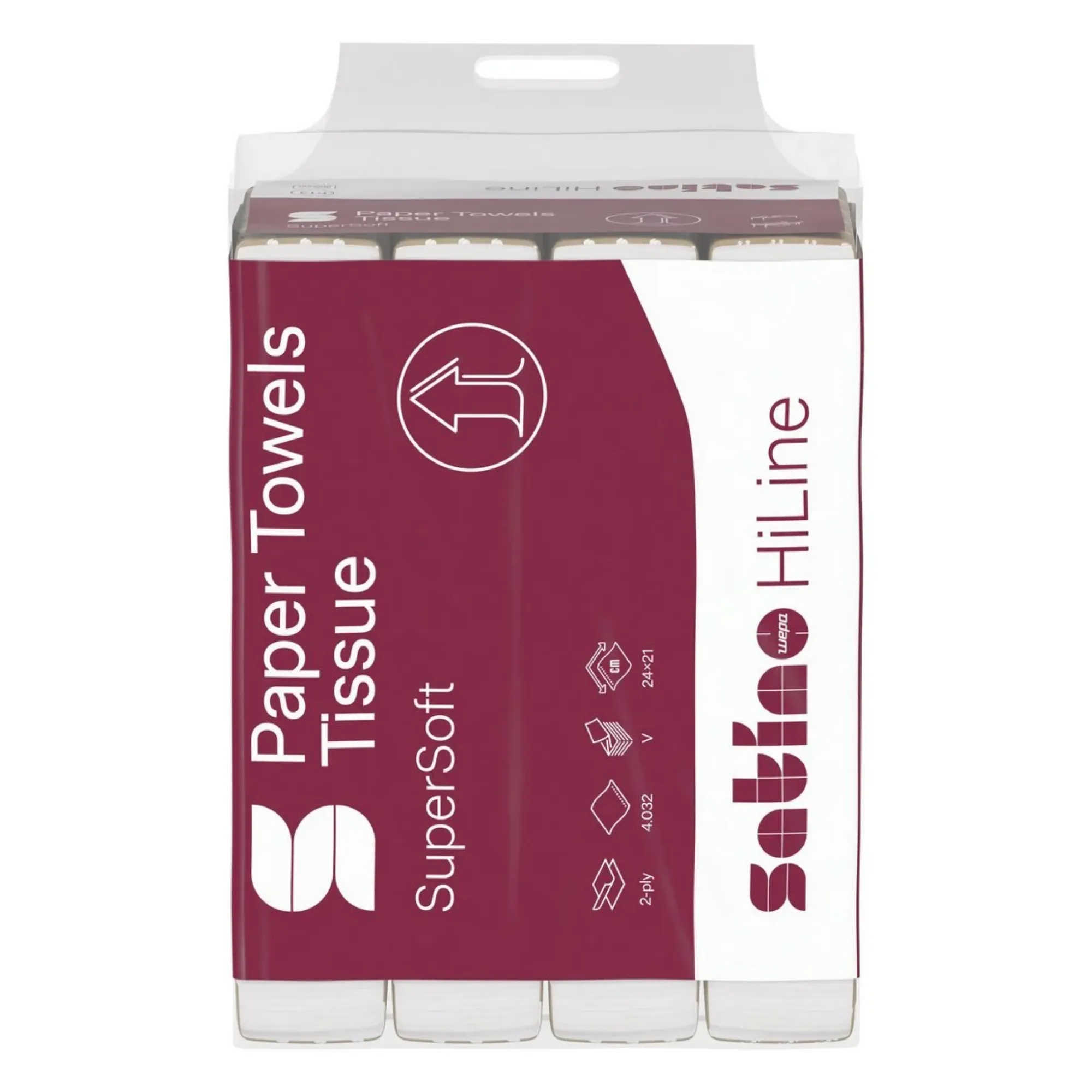 Satino HiLine 2-laags Handdoekje 24x21cm vooraanzicht