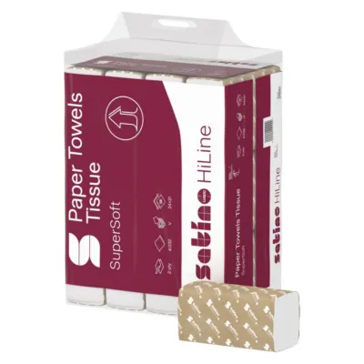 Satino HiLine 2-laags Handdoekje 24x21cm schuinaanzicht met inhoud