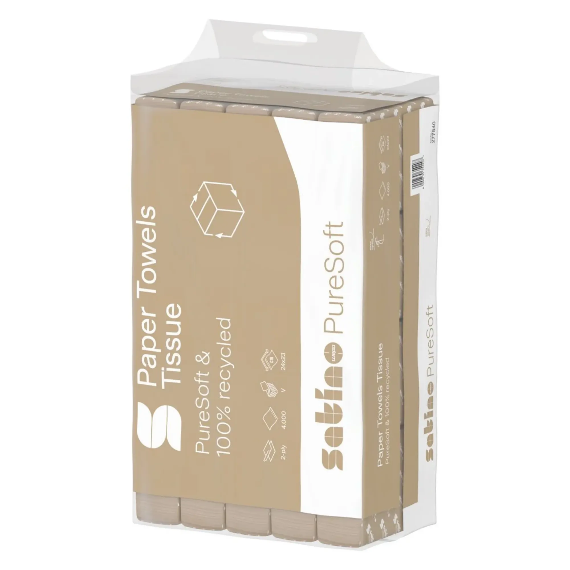 Satino PureSoft Handdoekpapier V-Vouw 24×23 cm zijaanzicht