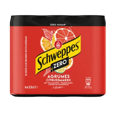 6-pack blikjes schweppes voorkant rood