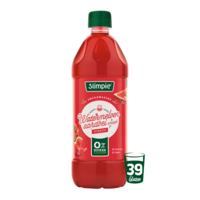 Slimpie Siroop Watermeloen Aardbei Suikervrij (6×650 ml)