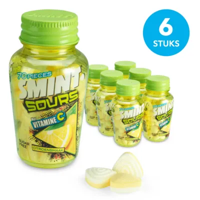 Smint Sours Citroen Pot (6x 70 stuks)