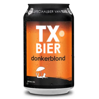 TX bier blikje donkerblond staand
