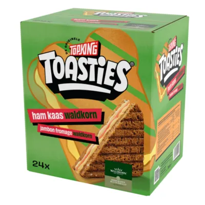 Topking toasties waldkorn ham kaas doos voorkant