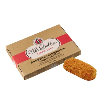 Rundvlees kroketten van dobben doos voorkant