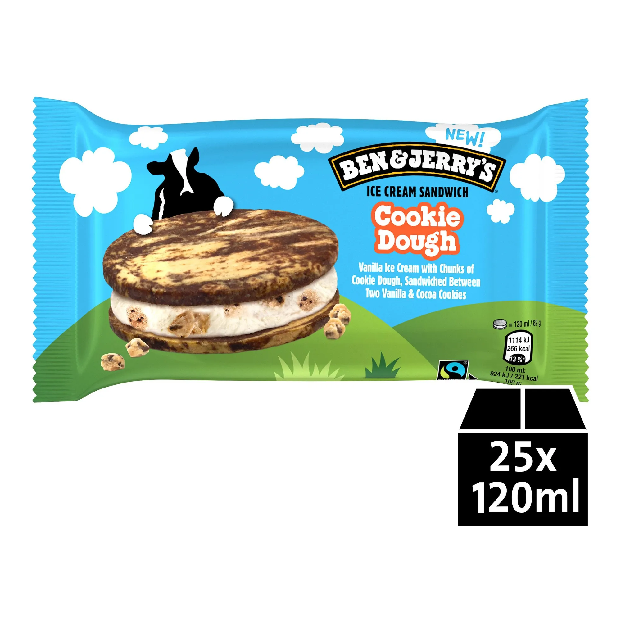 Ben & Jerry's Cookie Dough Sandwich (25x 120 ml)