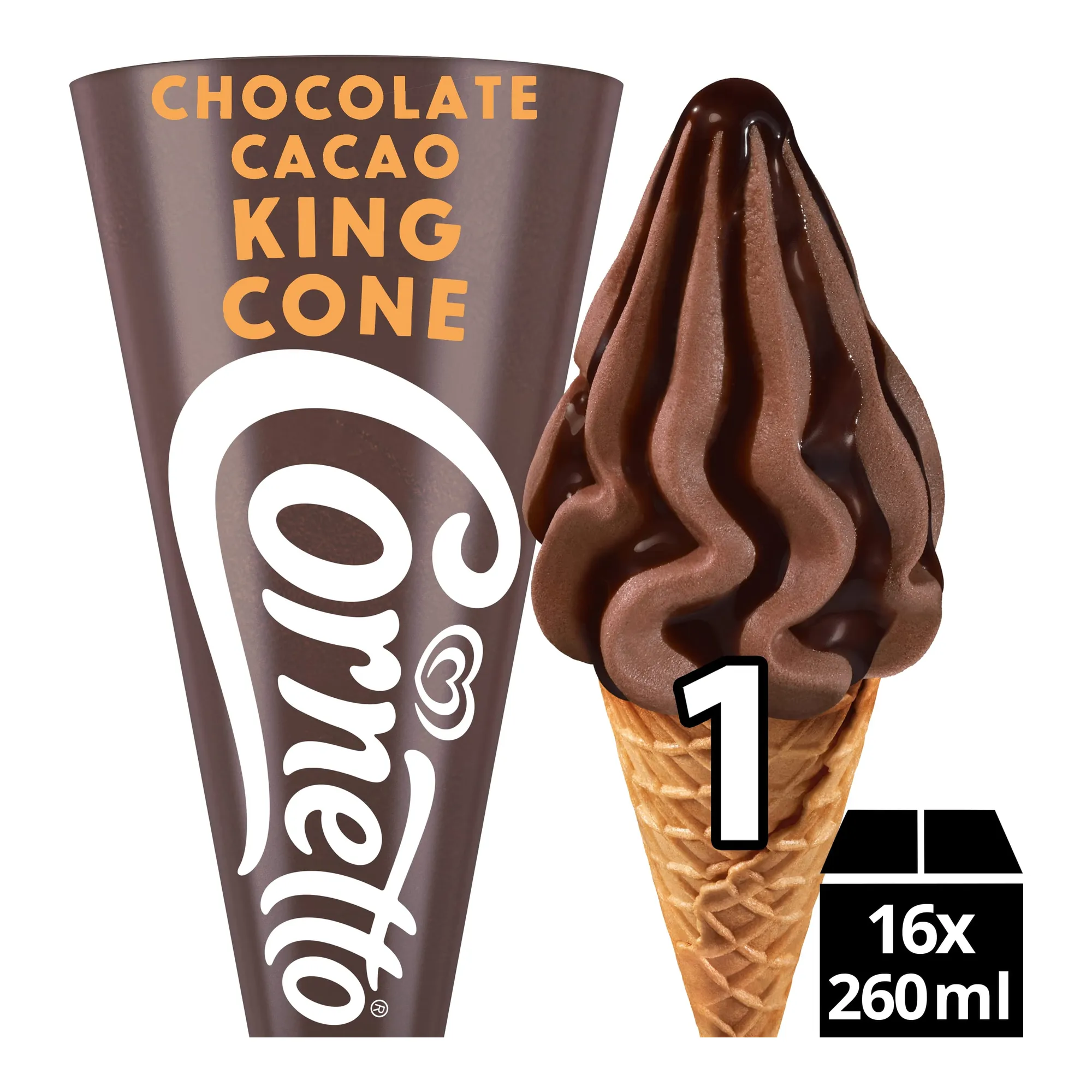 OLA Cornetto King Cone Chocolade (16x 260 ml)
