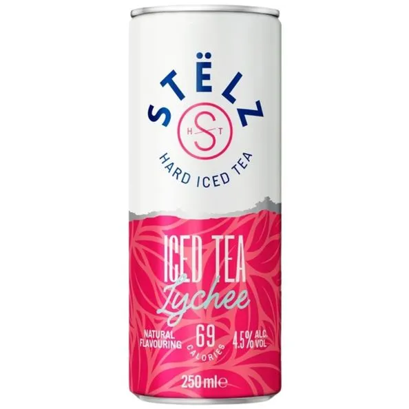 Stelz hard iced tea lychee blik 25 cl