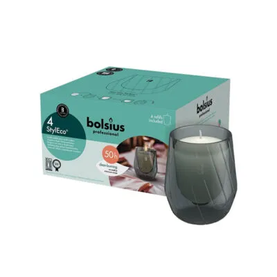 Bolsius styleco houder grijs 4 stuks