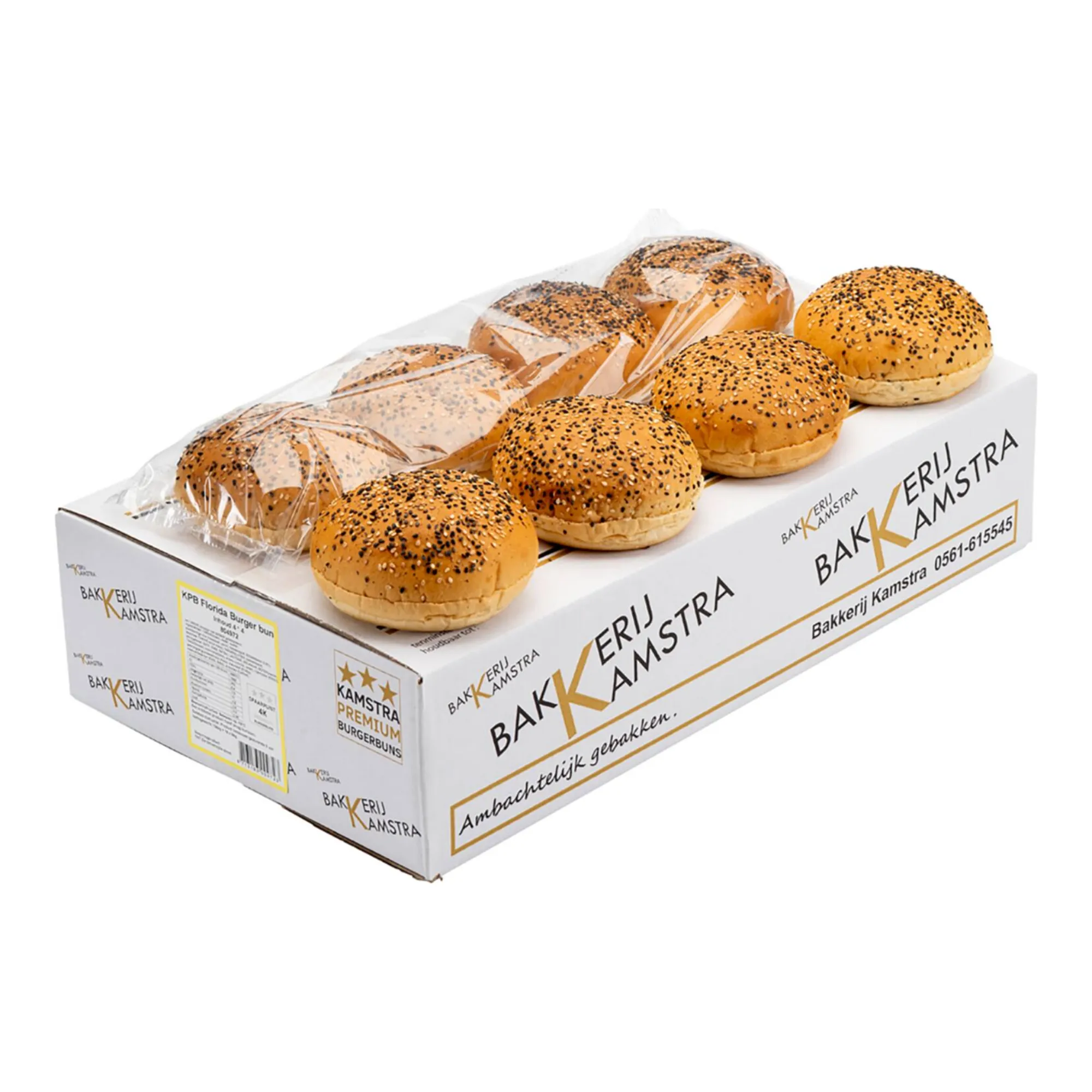Kamstra de Luxe Florida Burger Bun 12 cm (16 stuks) doos