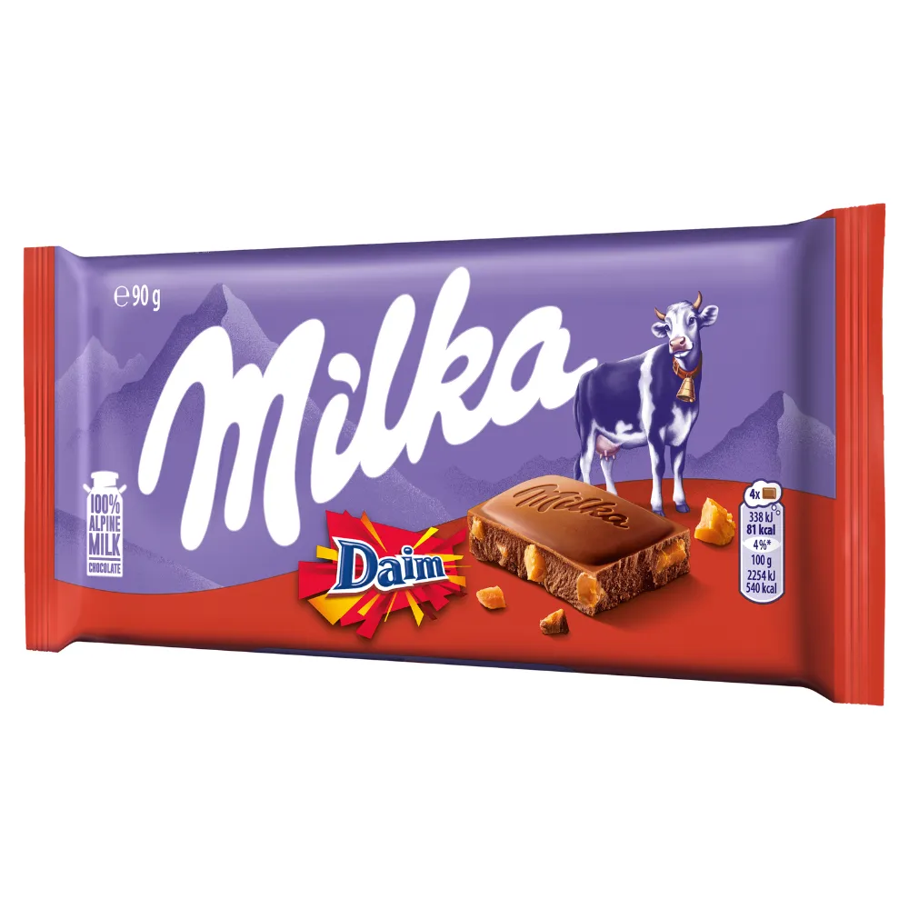 Milka Daim chocolade reep links