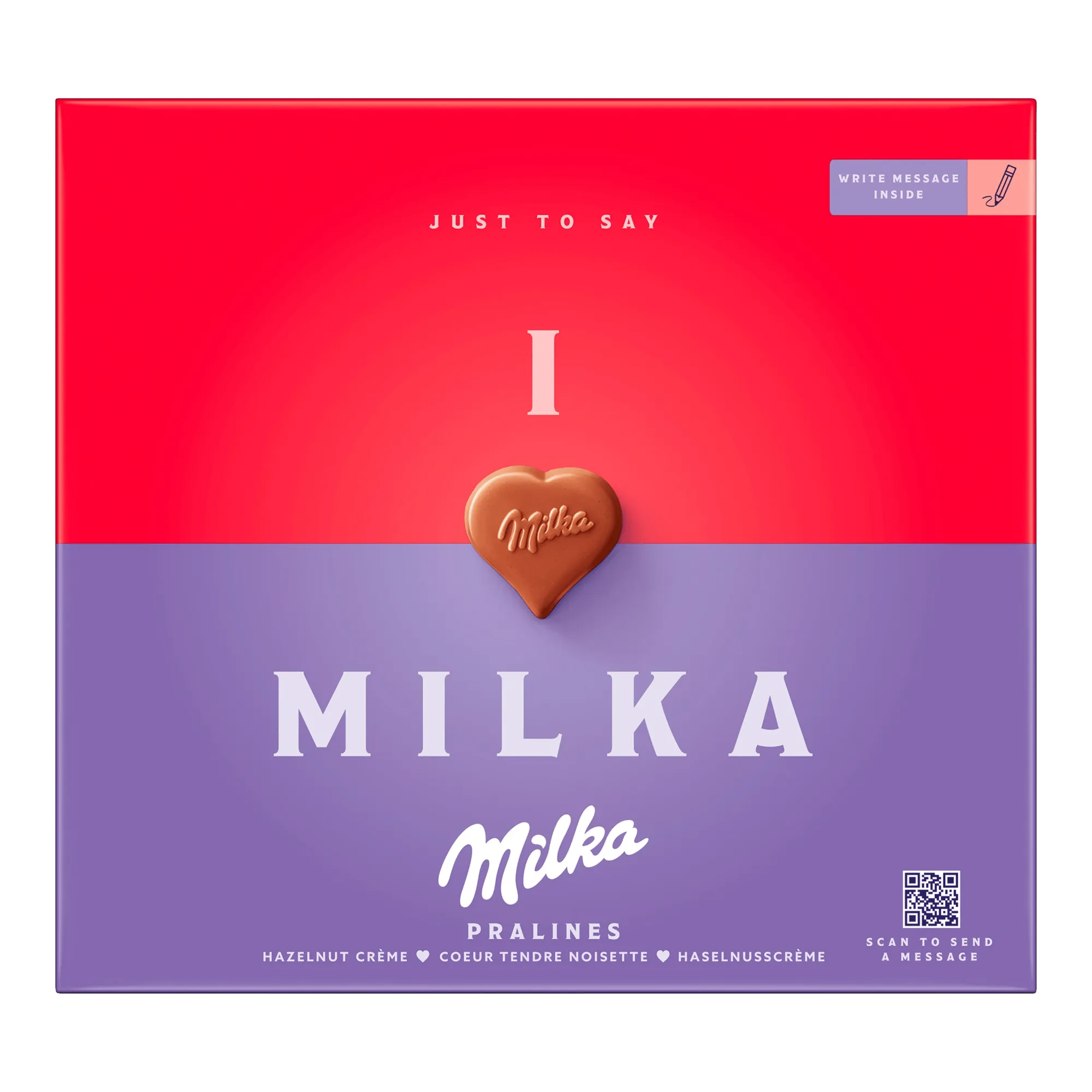 Milka With Love Praline Hazelnoot (10x 110gr) voorkant