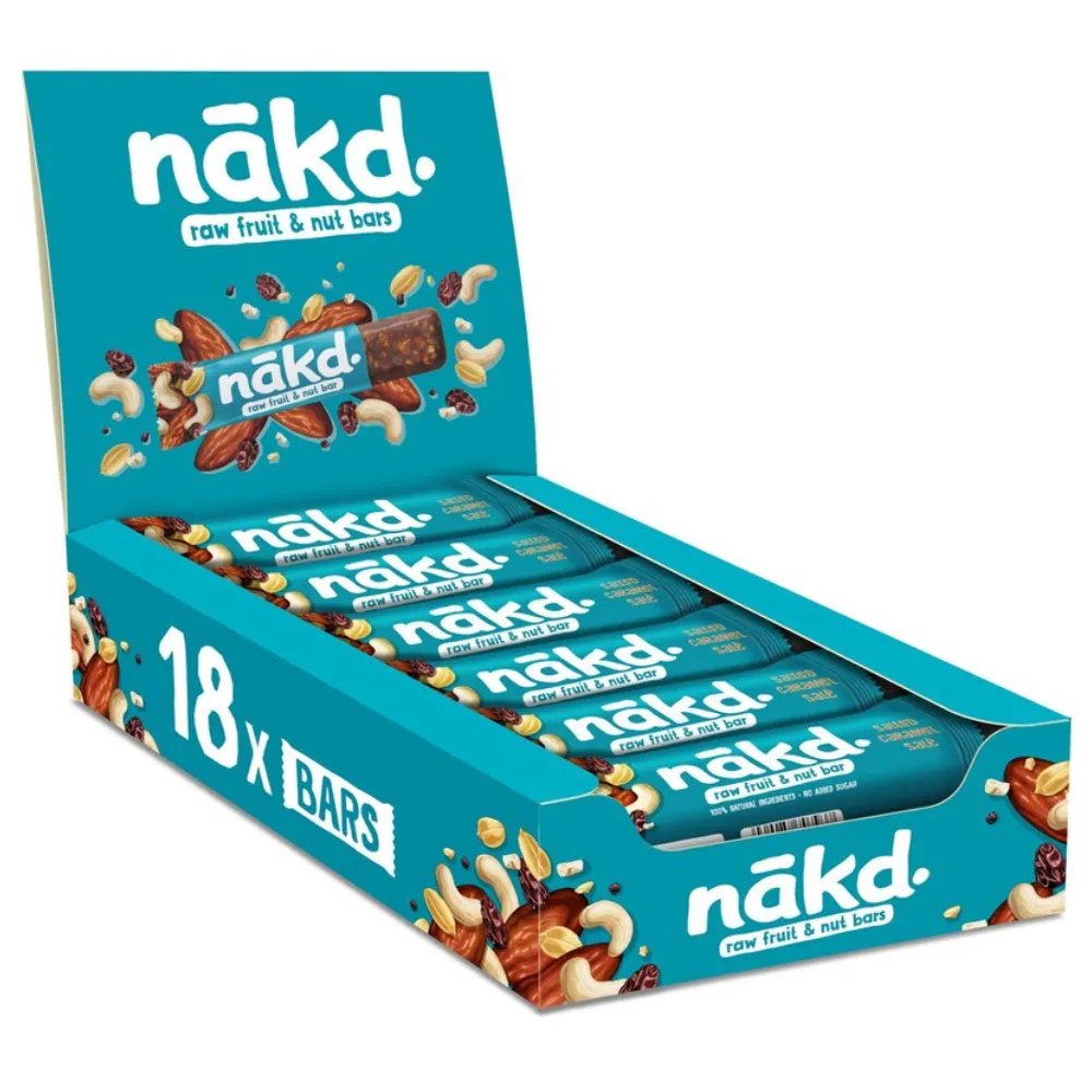Nakd Salted Caramel candybar doos