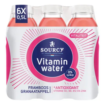 Sourcy Vitaminwater Framboos Granaatappel (6x 50cl)