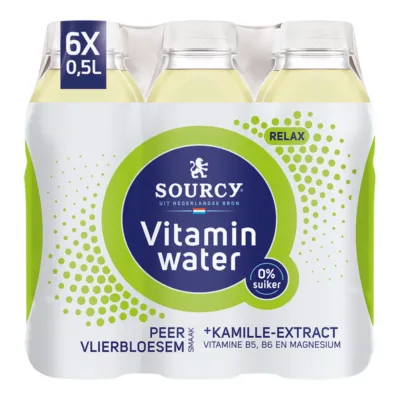 Sourcy Vitaminwater Peer Vlierbloesem Relax (6x50cl)