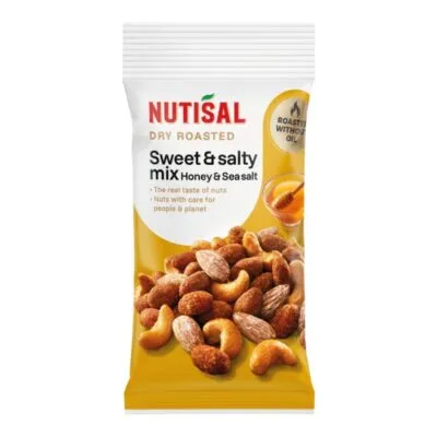 Nutisal dry roasted sweet & salty mix zakje 60 gr